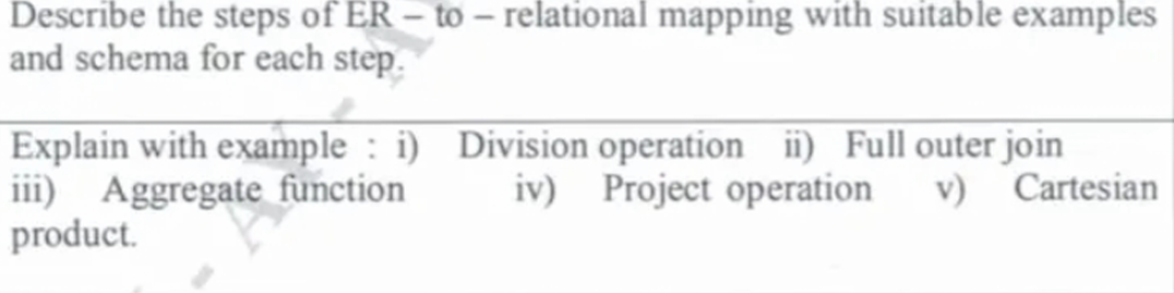 Describe the steps of ER to - 9f1818a22580461b8e2405ada5ec7e0d 