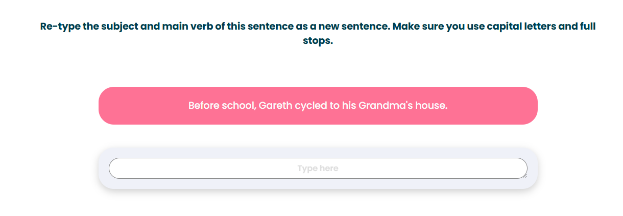 Re-type the subject and main verb of this