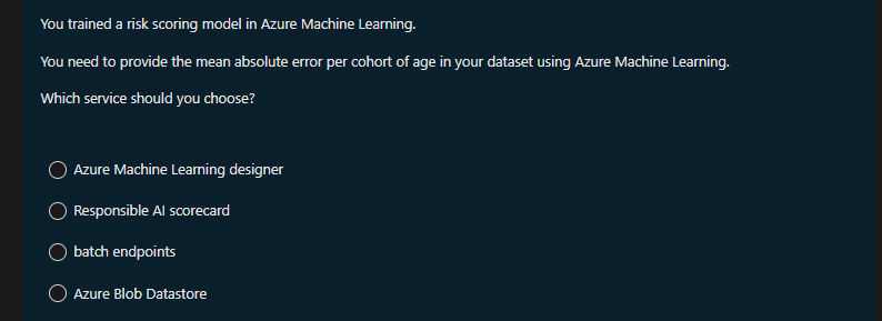 You trained a risk scoring model in Azure | StudyX