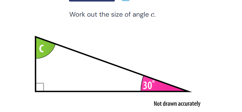 Work out the size of angle c. In the