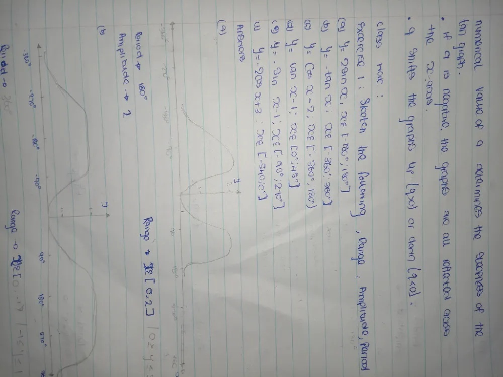 Exercise 1: Sketch the following, Range, | StudyX