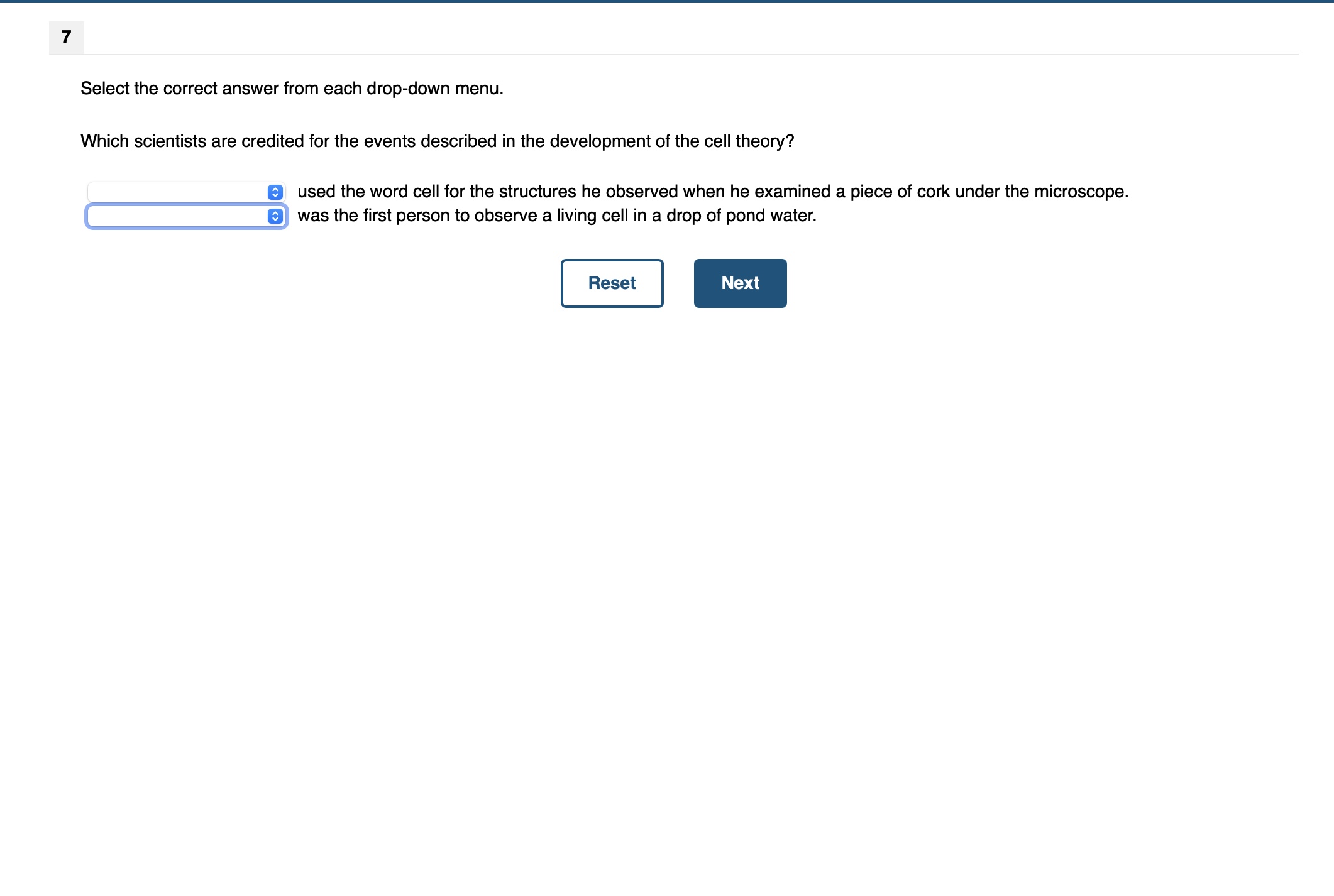 Select the correct answer from each | StudyX