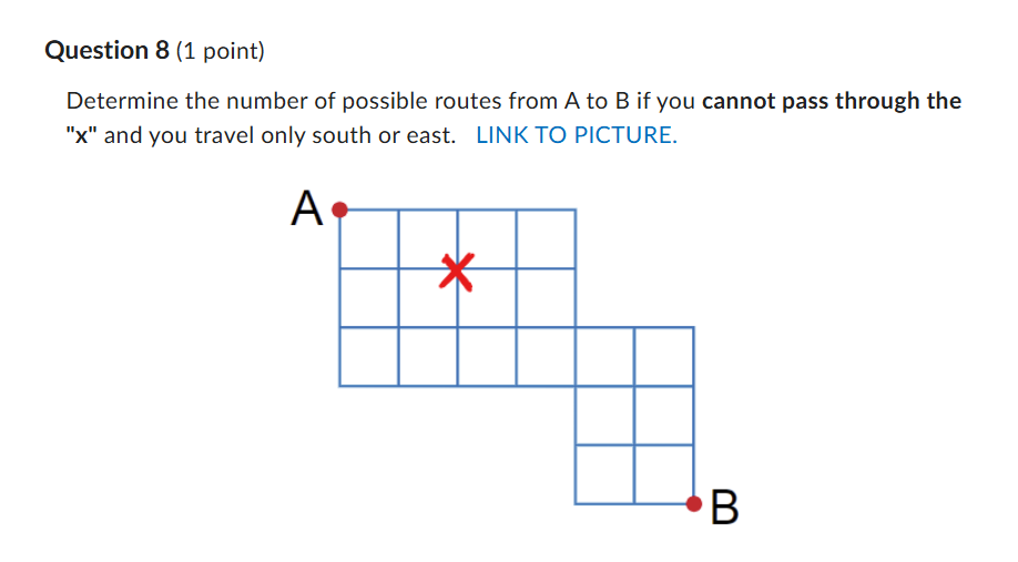 Route Numbers Math Determine the number of possible routes from