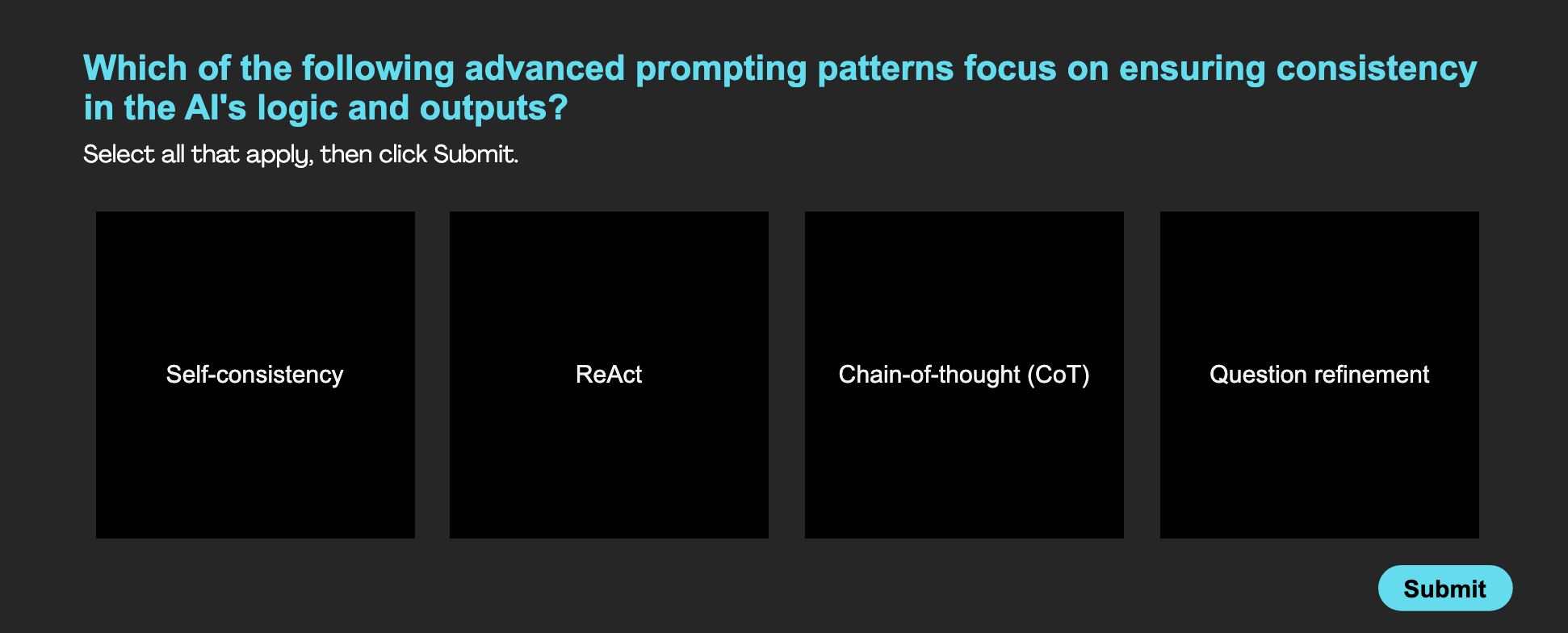 Which of the following advanced prompting