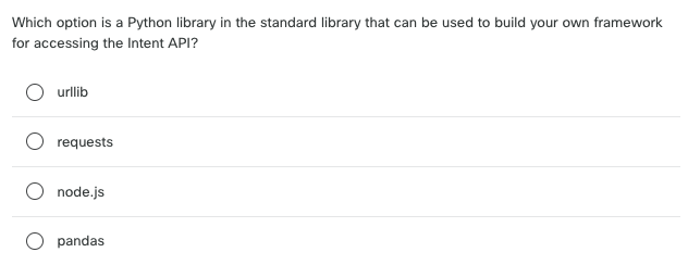 Which option is a Python library in the | StudyX