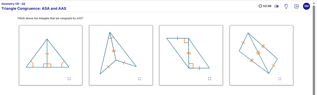 Which shows two triangles that are congruent | StudyX