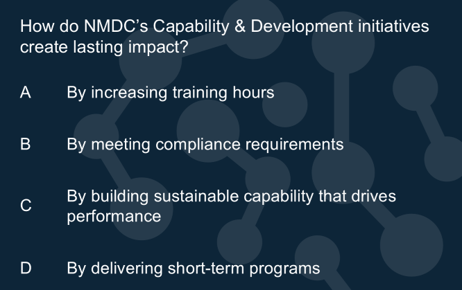 How do NMDC's Capability Development | StudyX