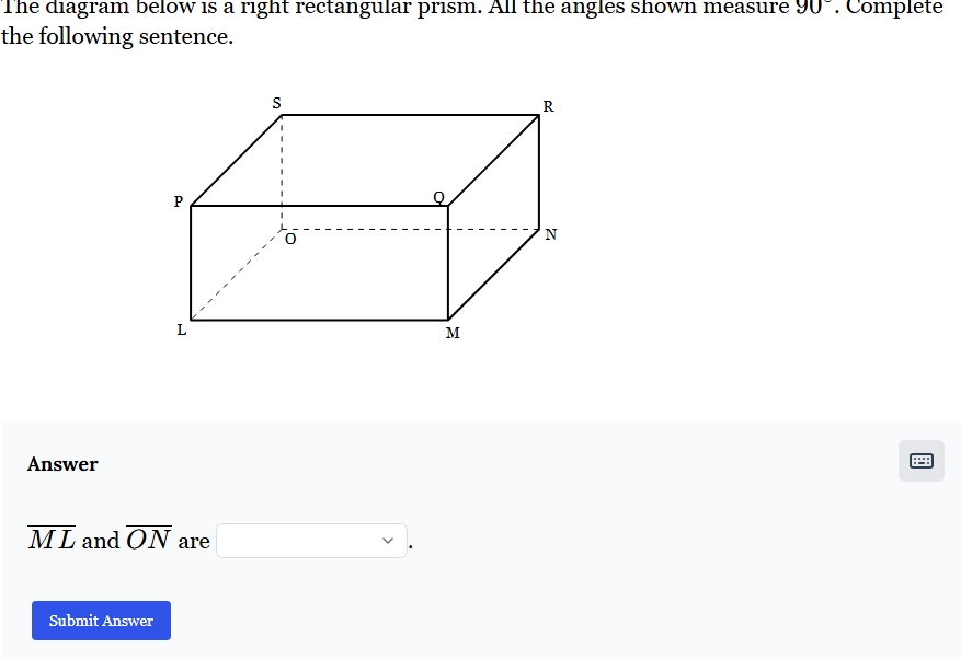 The diagram below is a right rectangular