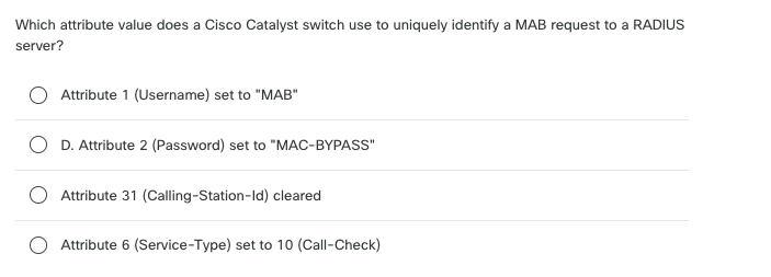 Switch Attribute Which attribute value does a Cisco Catalyst | StudyX