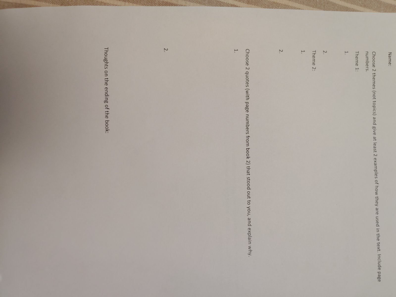 Sed 2 Examples Name: Choose 2 themes (not topics) and give | StudyX