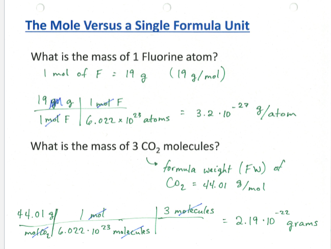 The Mole Versus a Single Formula Unit | StudyX