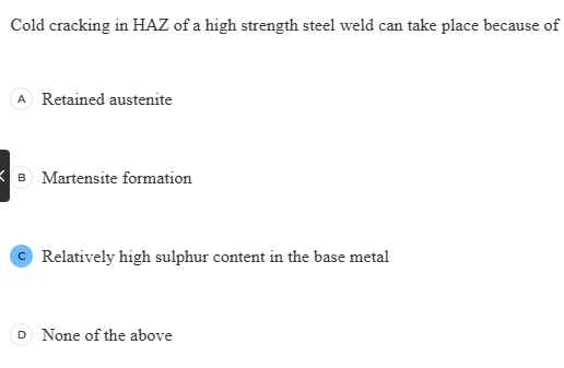 Cold cracking in HAZ of a high strength | StudyX