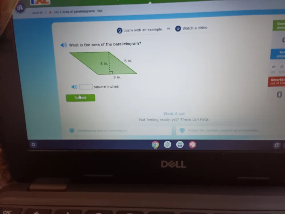 What is the area of the parallelogram?
