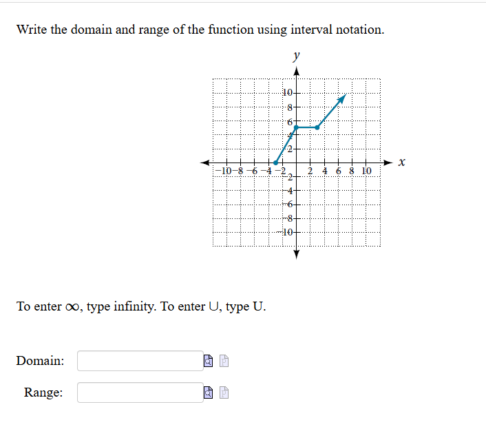 Write the domain and range of the function | StudyX