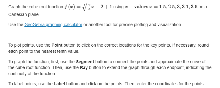 Graph the cube root function $f(x) = [3]{ | StudyX