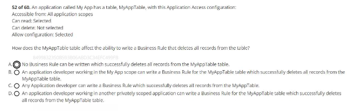 An application called My App has a table,