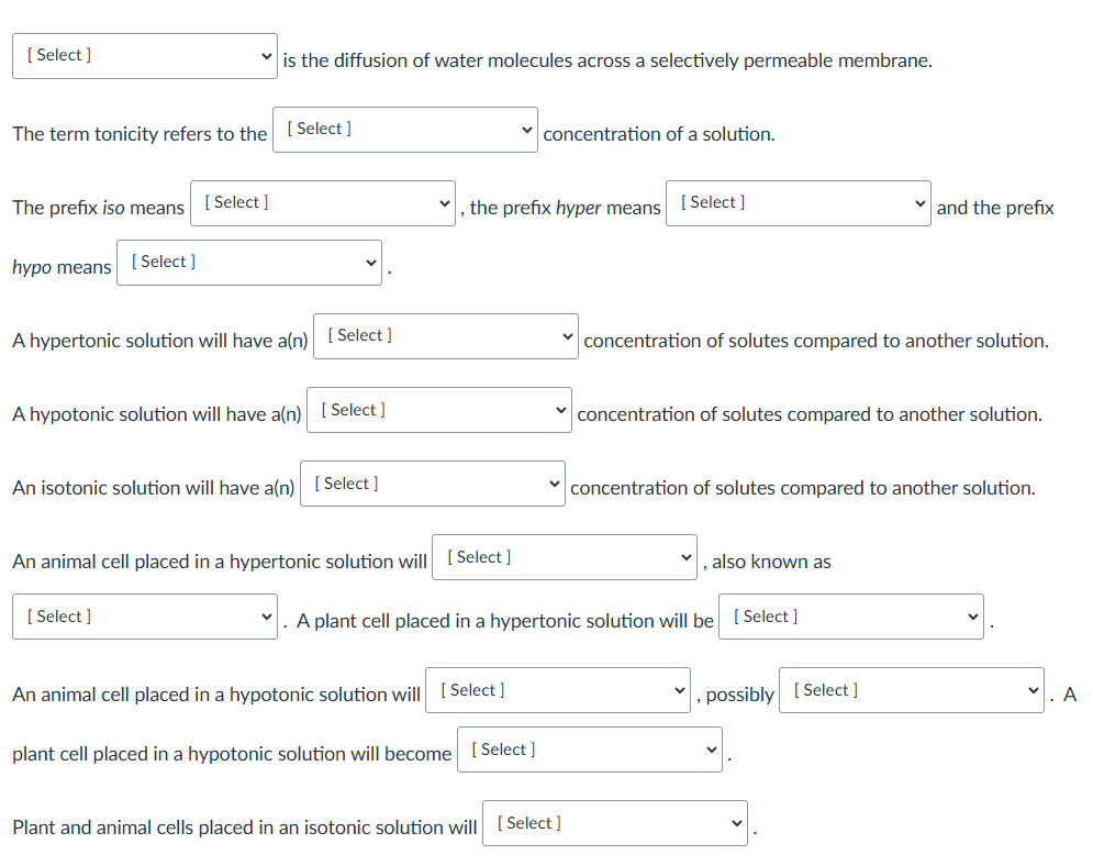 [Select] is the diffusion of water molecules | StudyX