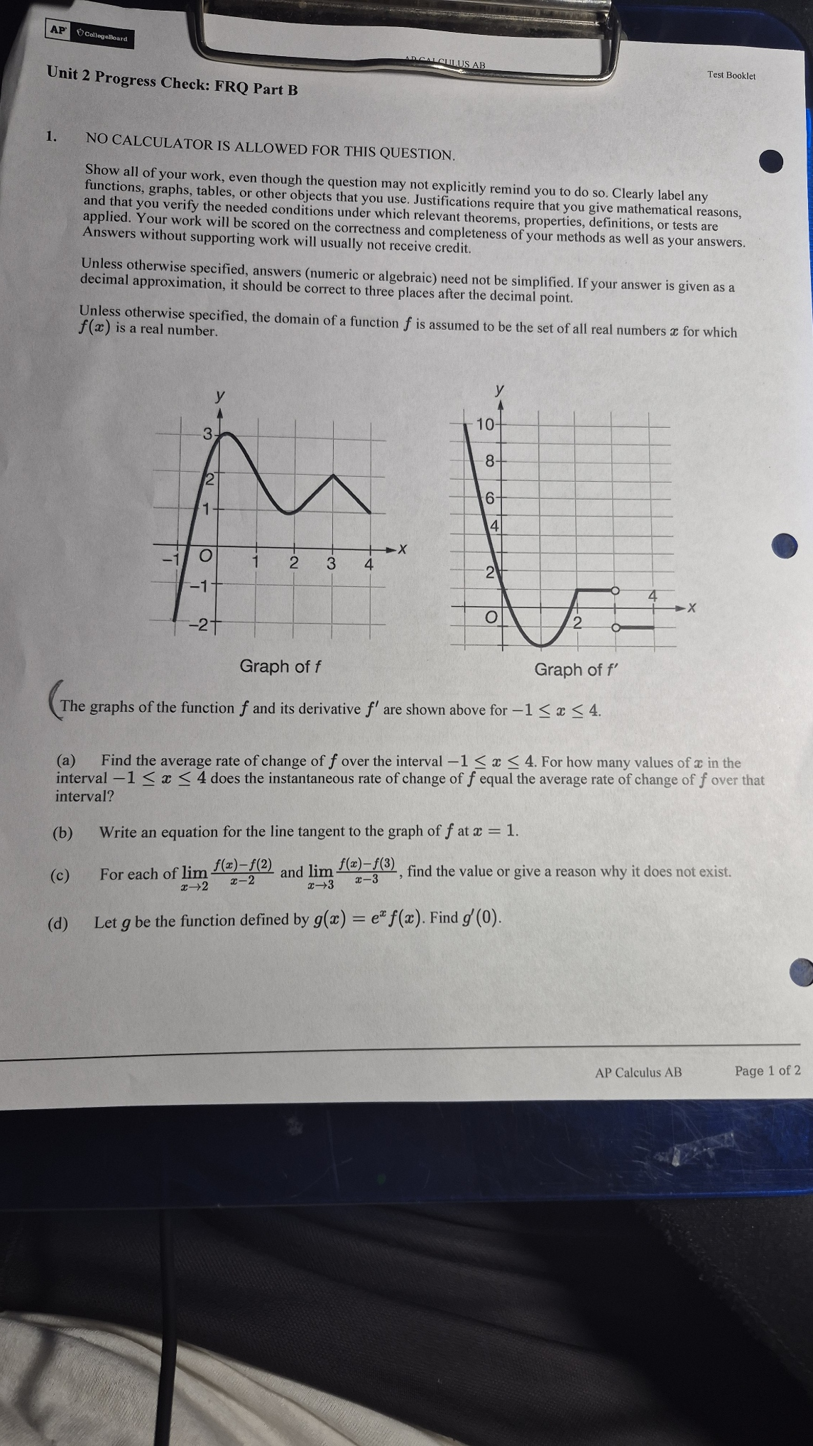 The graphs of the function f and its | StudyX