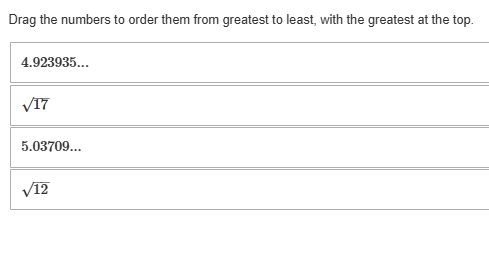 Drag the numbers to order them from greatest | StudyX