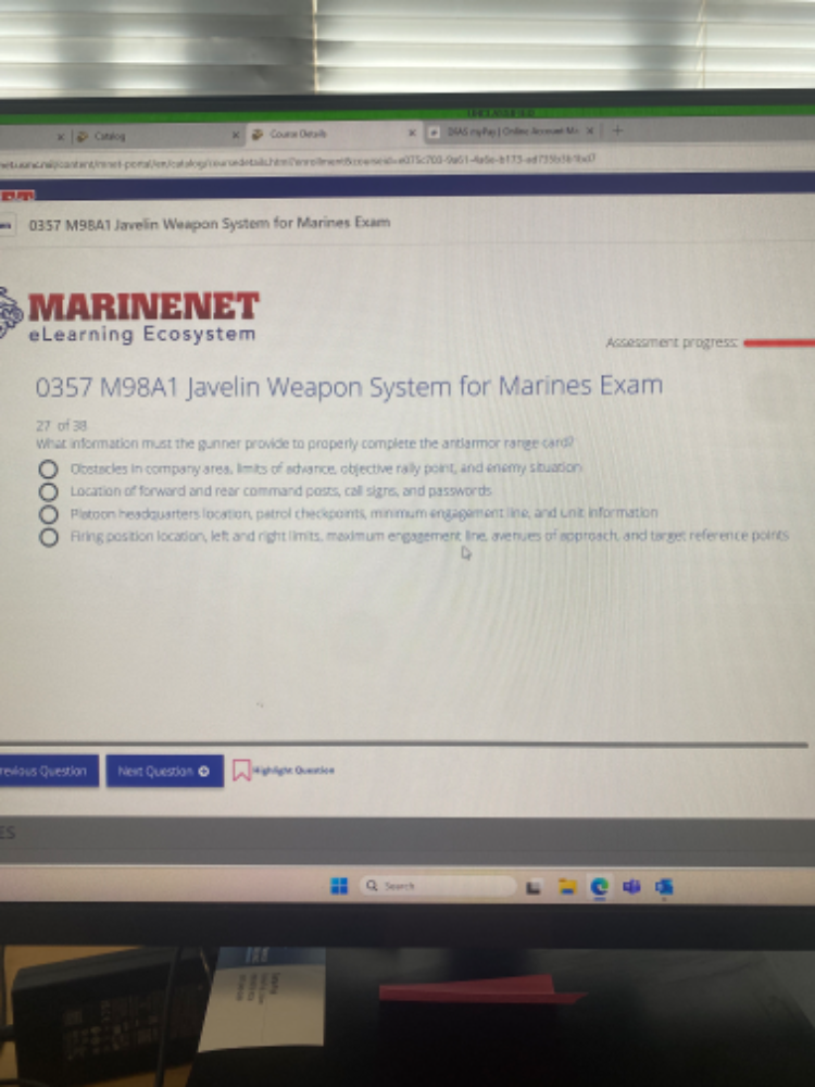 What information must the gunner provide to