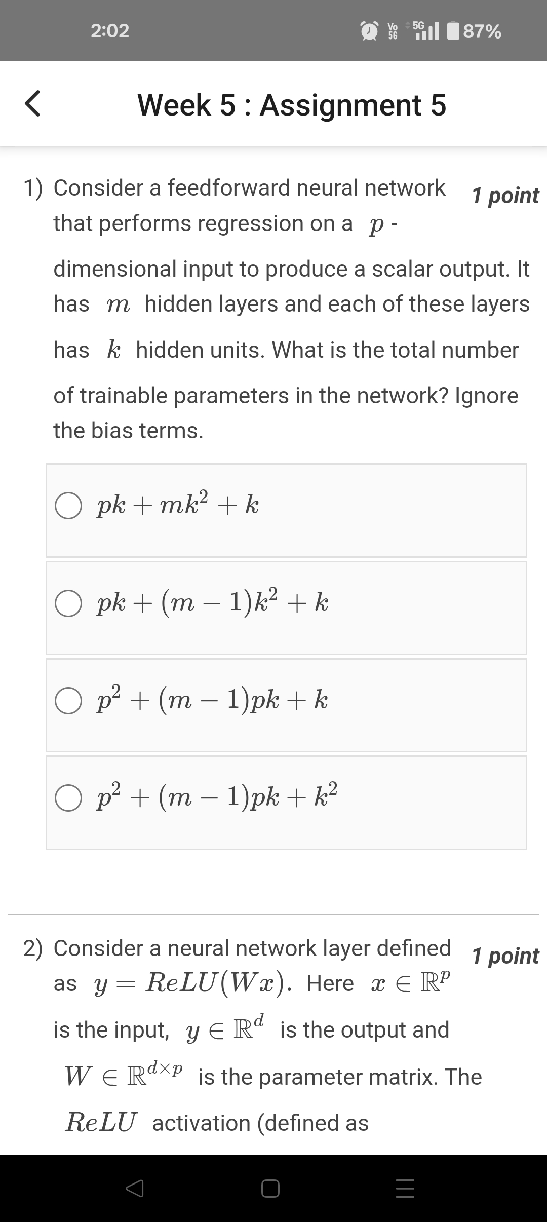 1) Consider a feedforward neural network | StudyX