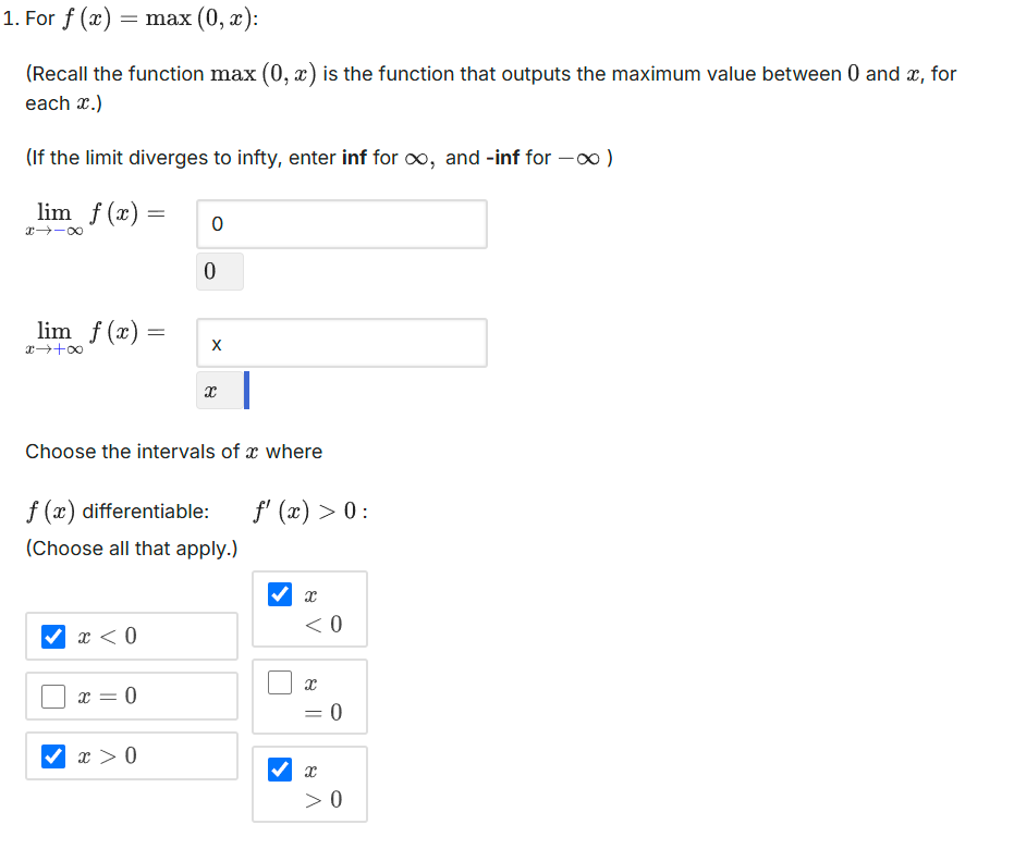 1 For f(x) = max(0 x) (Recall the function | StudyX