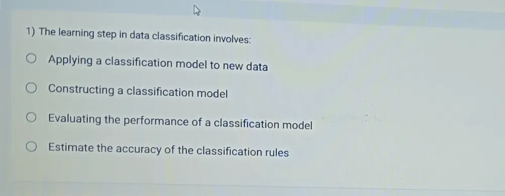 1) The learning step in data classification