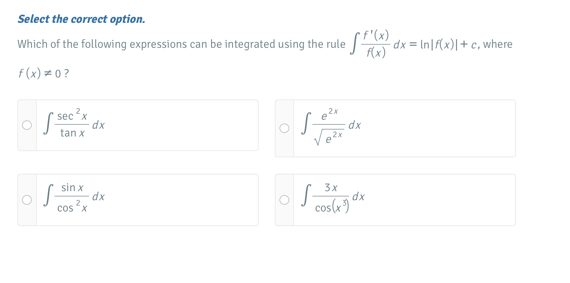 Select the correct option. Which of the | StudyX