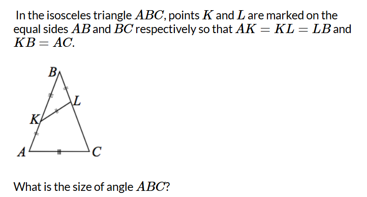 In the isosceles triangle ABC, points K and | StudyX