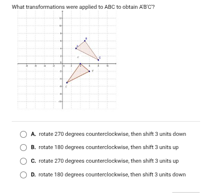 Abc Vs Cba Rotation What transformations were applied to ABC to | StudyX