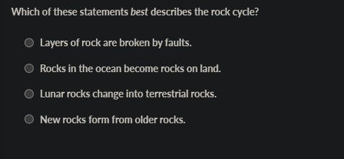 Statements About Rocks Which of these statements best describes the | StudyX