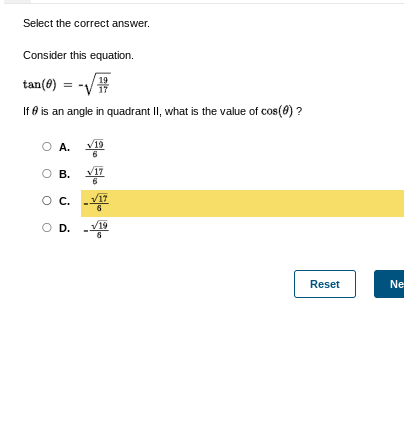 Select the correct answer Consider this