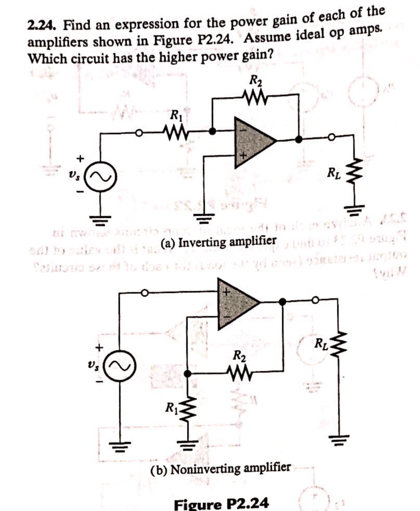 224 Find an expression for the power gain of | StudyX