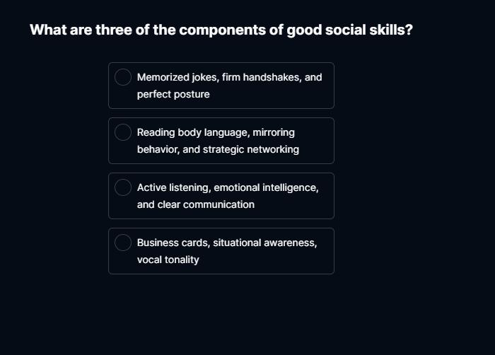 Good Components What are three of the components of good | StudyX