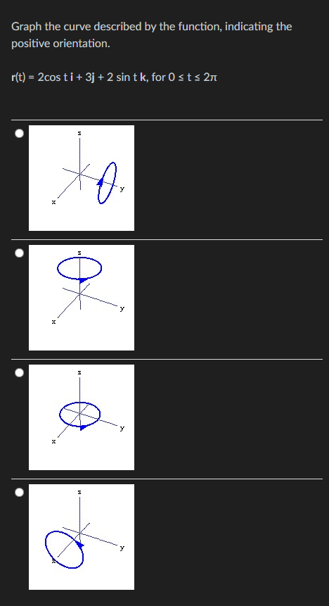 Graph the curve described by the function, | StudyX
