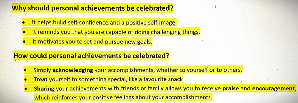 Why should personal achievements be | StudyX