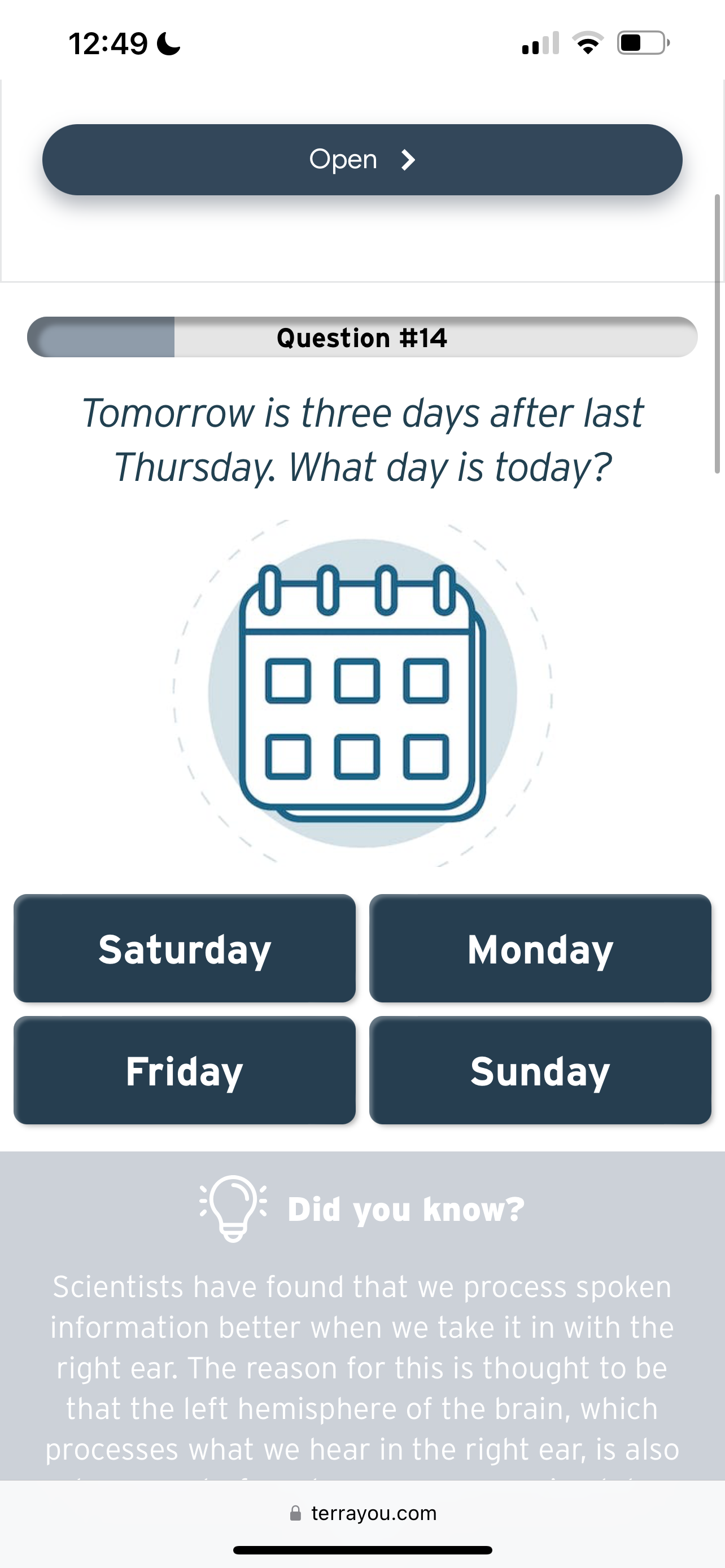 Tomorrow is three days after last Thursday | StudyX