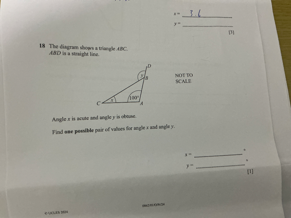 18 The diagram shows a triangle ABC. ABD is