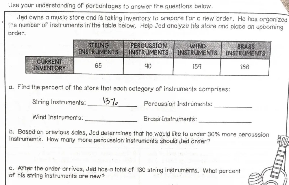 Use your understanding of percentages to