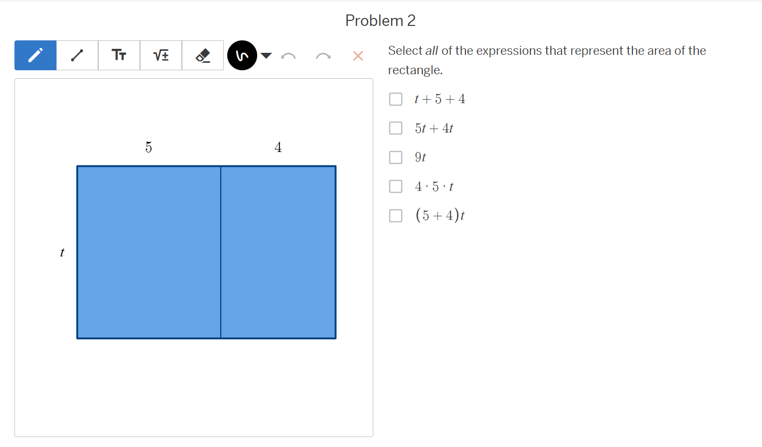 Select all of the expressions that represent