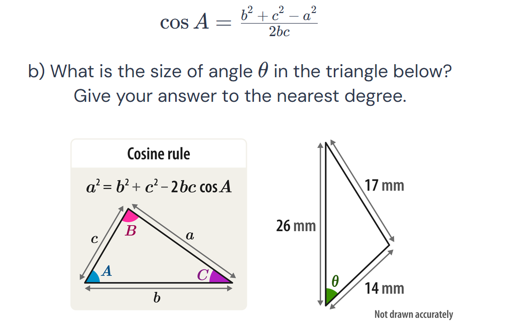 Cos R Rule The Cosine rule is provided as: $$ A = | StudyX