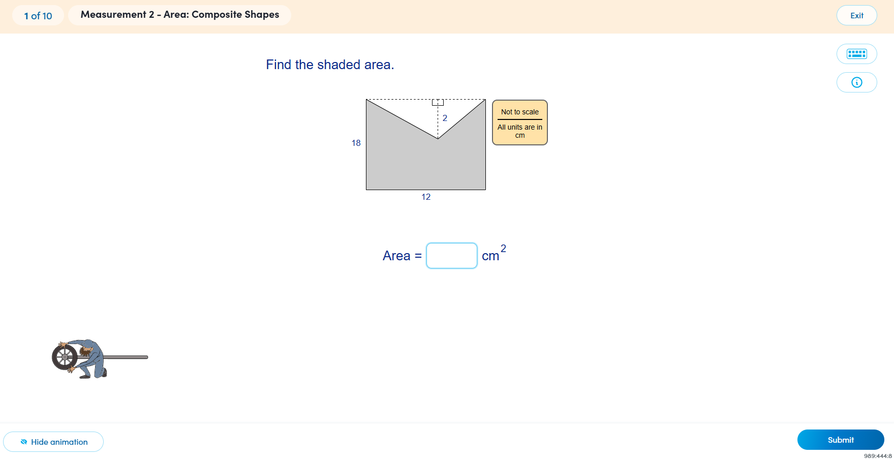 Find the shaded area. Not to scale All | StudyX