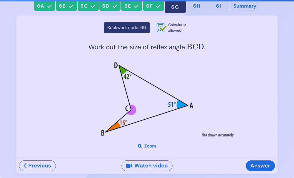 Work out the size of reflex angle BCD. | StudyX