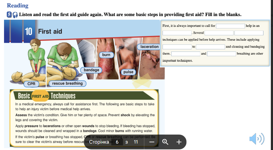 First Aid Training Basic Reading Listen and read the first aid guide again. | StudyX