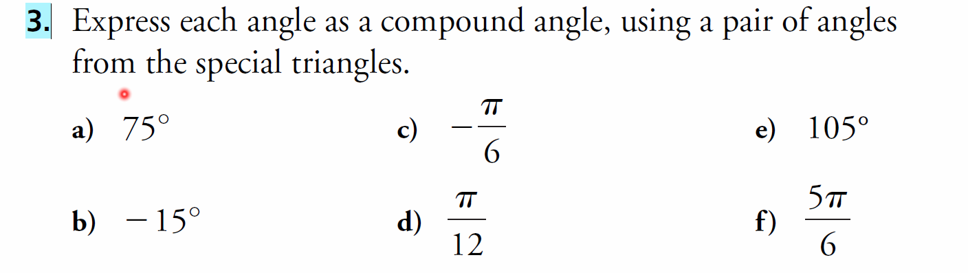 3. Express each angle as a compound angle, | StudyX