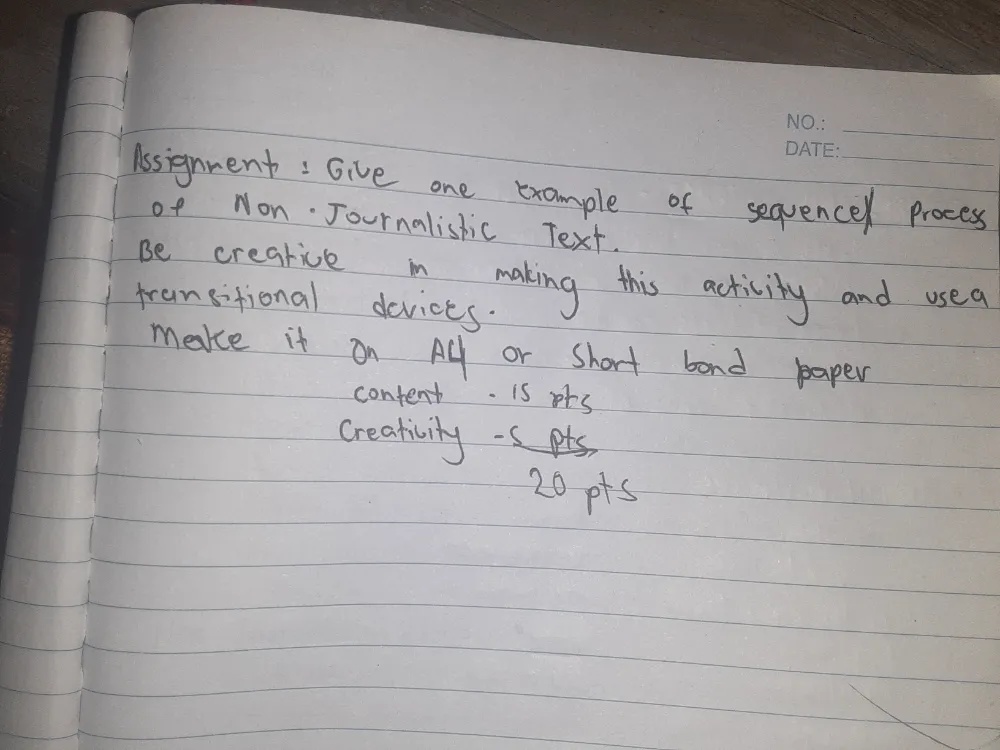 Assignment: Give one example of sequence | StudyX