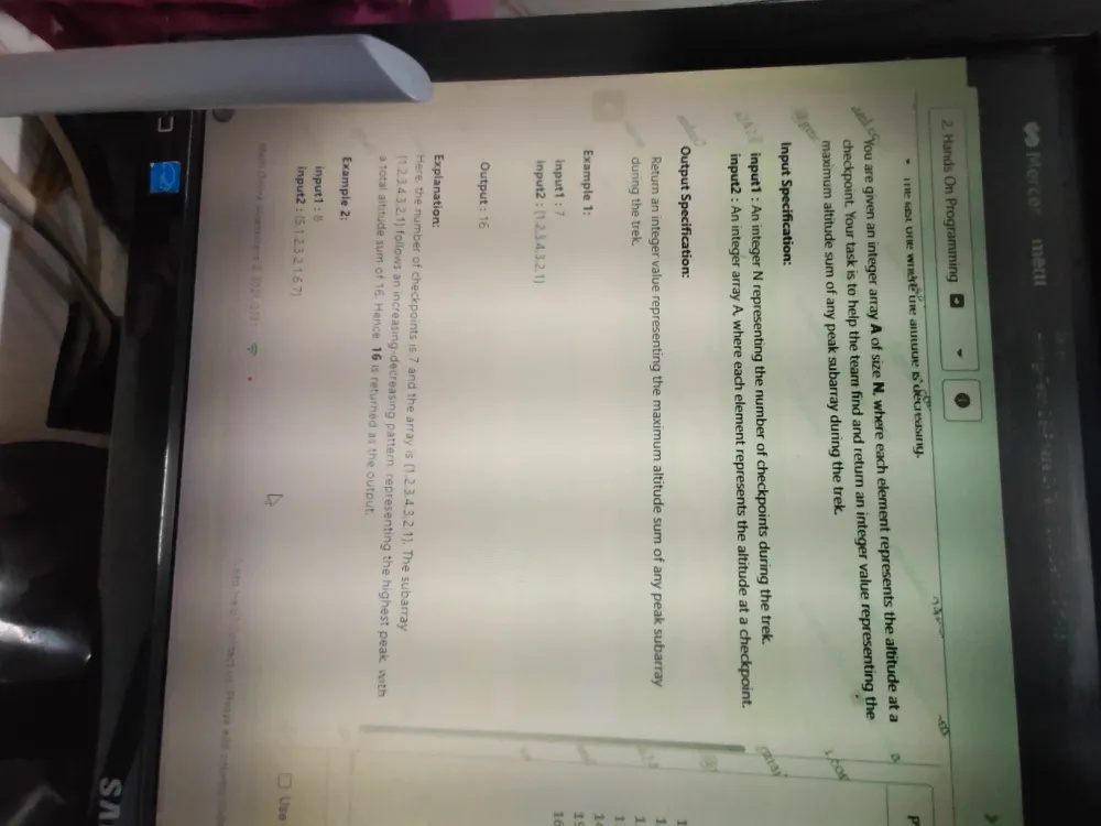 2. Hands On Programming You are given an | StudyX