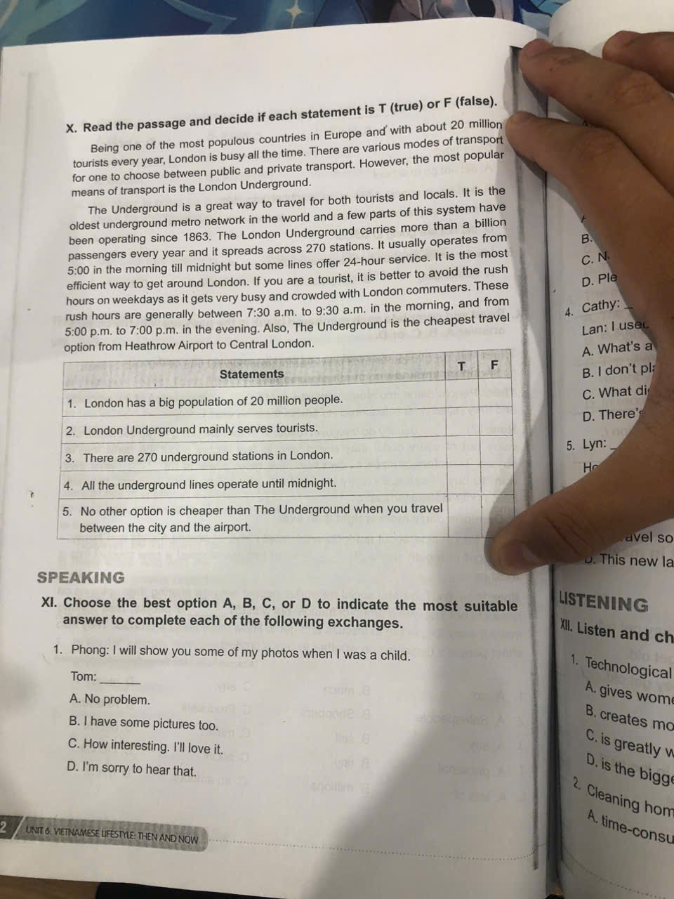 X. Read the passage and decide if each | StudyX