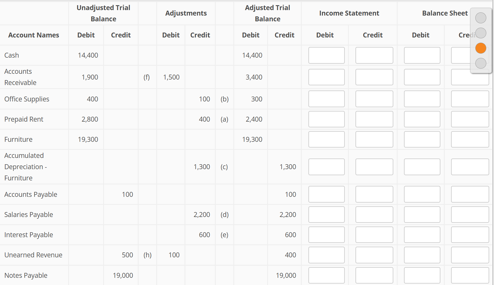 | Account Names | Unadjusted Trial Balance | | StudyX