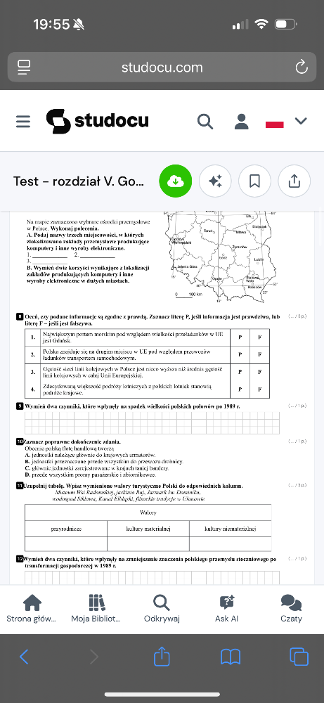Na mapie zaznaczono wybrane ośrodki | StudyX